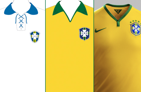 Veja camisas da Seleção Brasileira nas 20 Copas
