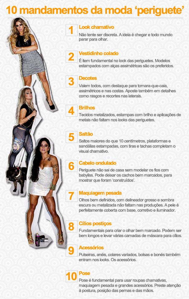 10 mandamentos da moda periguete